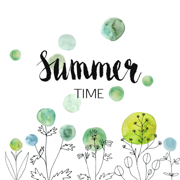 summer brush lettering background  - Vector, Imagen