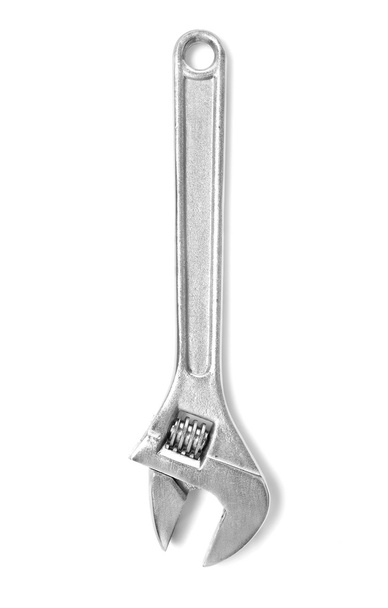 Adjustable wrench on white - Photo, Image