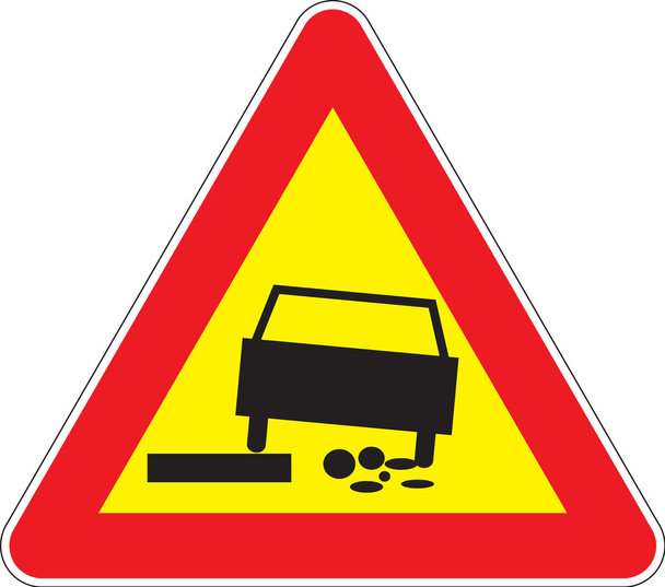 Varoitusmerkit Vaaralliset tienvarret
 - Vektori, kuva