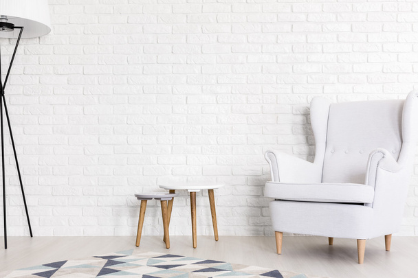Pure white design adding harmony to contemporary interior - Фото, изображение