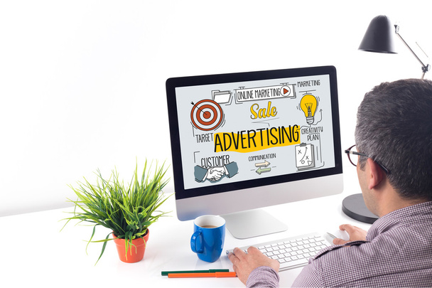 ADVERTISING concept on a screen - Photo, image