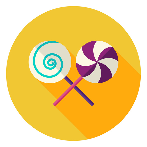 Nyalóka édességek kör ikonra - Vektor, kép