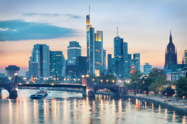 Panoramę nowoczesnej Frankfurt am Main, Niemcy - Zdjęcie, obraz