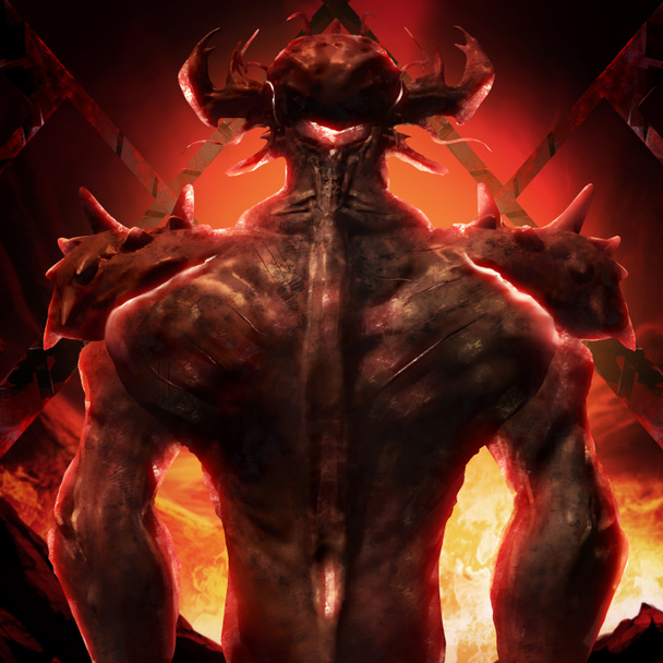 3D illustration of a devil back art.  - Photo, Image