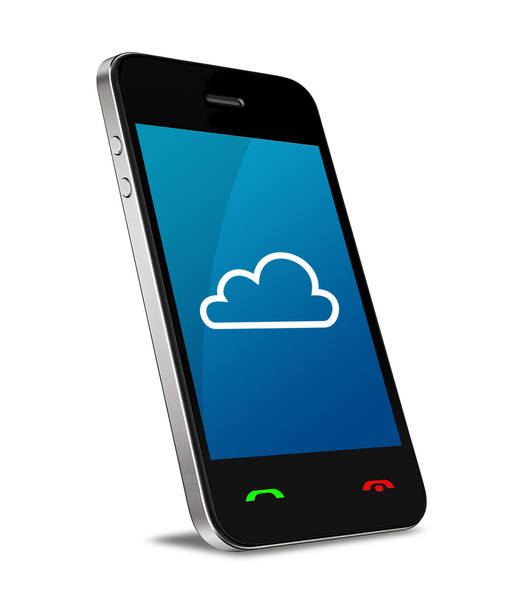 Conexão de computação em nuvem no telefone móvel
 - Foto, Imagem
