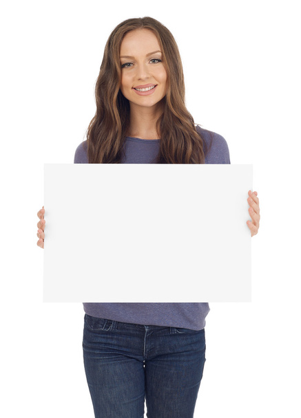 Young woman with banner - Photo, Image