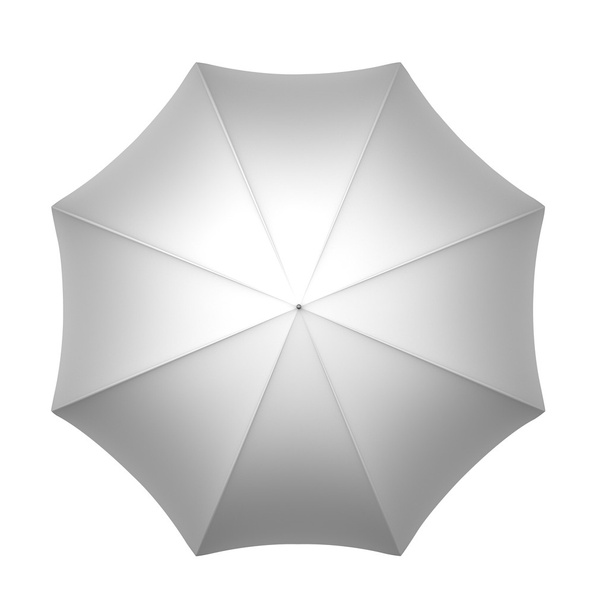 Paraguas blanco aislado
 - Foto, imagen