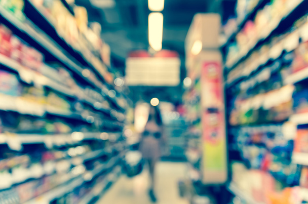 Bokeh ile süpermarket bulanık arkaplan  - Fotoğraf, Görsel