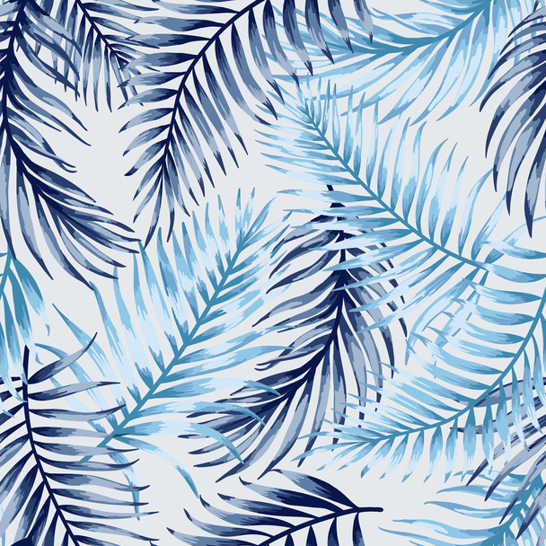 Seamless pattern with tropical leaves - Wektor, obraz