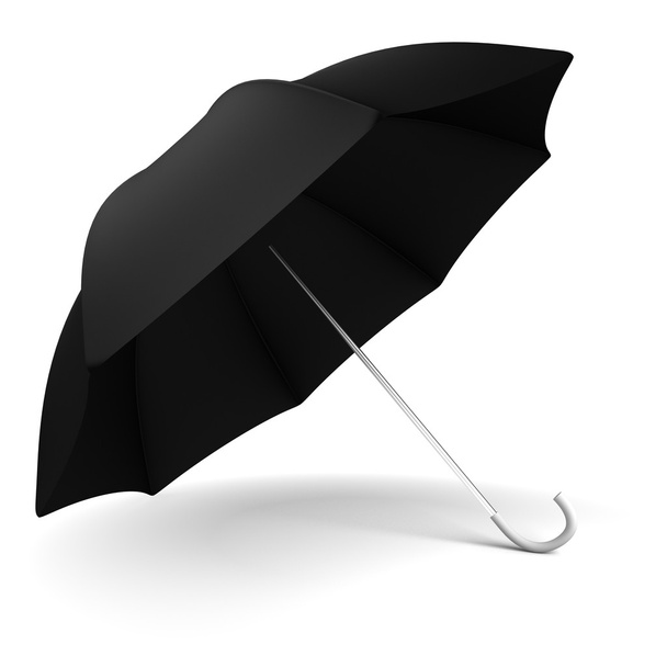 černý deštník na bílém pozadí - Fotografie, Obrázek