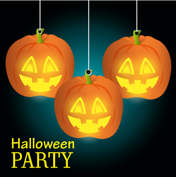 poster Halloweenfeest met pompoen ontwerp geïsoleerd - Vector, afbeelding