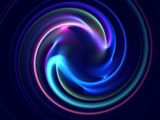 Абстрактный круг и волны - образ, сгенерированный искусством
 - Фото, изображение