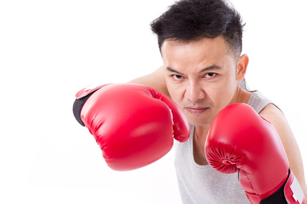 boxeur masculin, homme combattant isolé
 - Photo, image