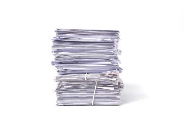 Stack of business papers isolated on white background - Photo, Image