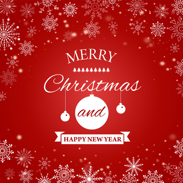E-card for Happy New Year and Merry Christmas. Vector illustration. - Vector, Image