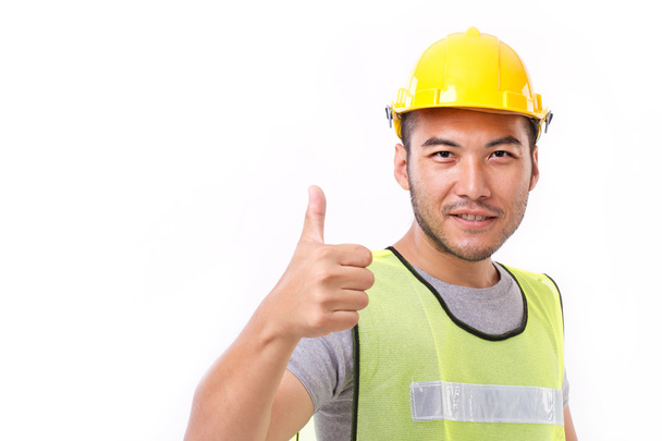 construction worker showing thumb up gesture to you - Photo, Image