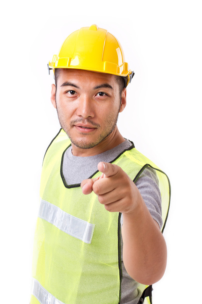 robotnik budowlany, wskazując na Ciebie - Zdjęcie, obraz
