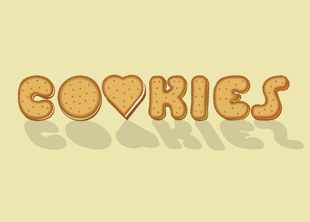 Τα cookies. Γλυκό καλλιτεχνική γραμματοσειρά - Διάνυσμα, εικόνα