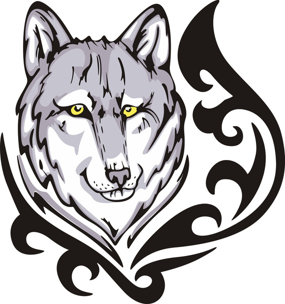 Татуировка волка
 - Вектор,изображение