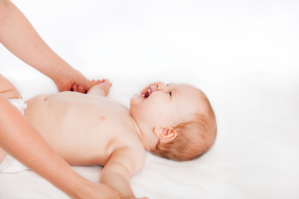 Gymnastics and massage for newborn happy babies - Fotografie, Obrázek