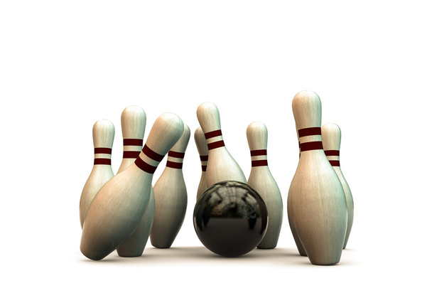 3D-s illusztráció a bowling bábukat elszigetelt fehér background - Fotó, kép