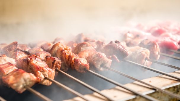 Delicious barbecued souvlaki - Photo, Image
