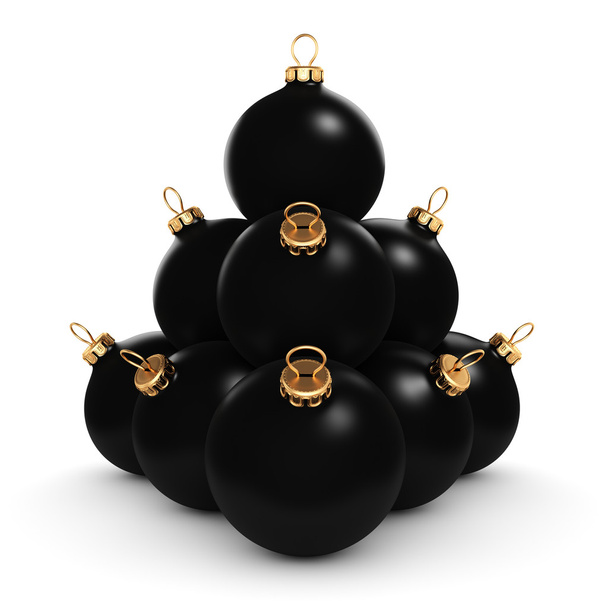 3D rendering Black Christmas ball  - Zdjęcie, obraz