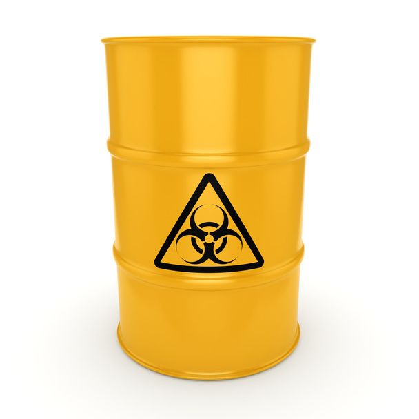 3D rendering biohazard barrel - Foto, afbeelding