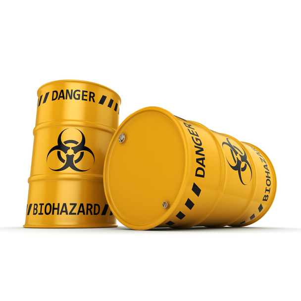 3D rendering biohazard barrels - Fotó, kép