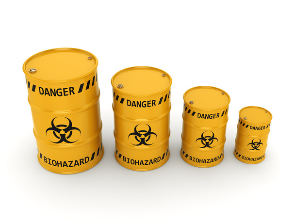 3D rendering biohazard barrels - Fotografie, Obrázek