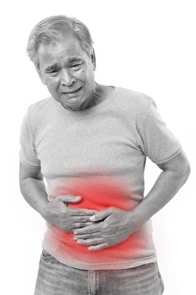sick old man suffering from stomachache, diarrhea, indigestion - Photo, Image
