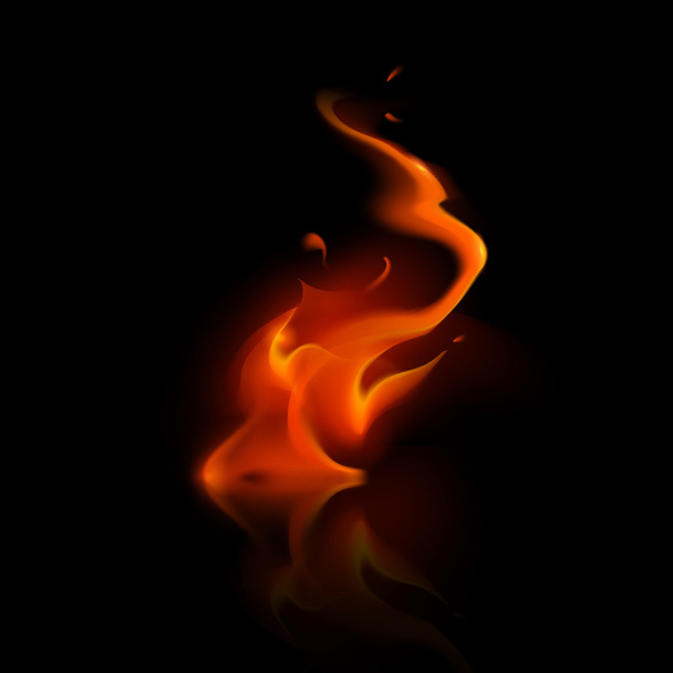 Vector fuego rojo llama hoguera aislado en el fondo
 - Vector, imagen