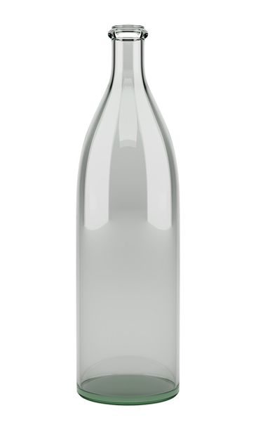 Boş şişe beyaz arka plan üzerinde izole. 3D çizim - Fotoğraf, Görsel
