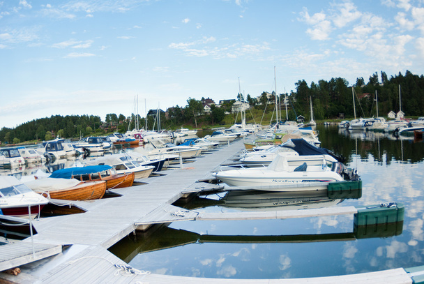 Boats and yachts in marina - Фото, зображення