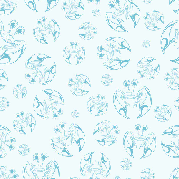 Blue seamless pattern of cute crabs - Wektor, obraz