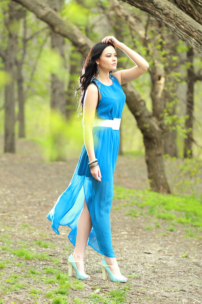 woman in blue dress  - Foto, imagen