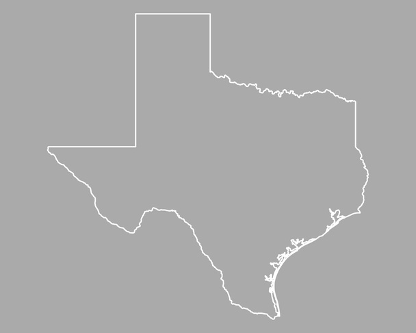 Nauwkeurige kaart van Texas - Vector, afbeelding