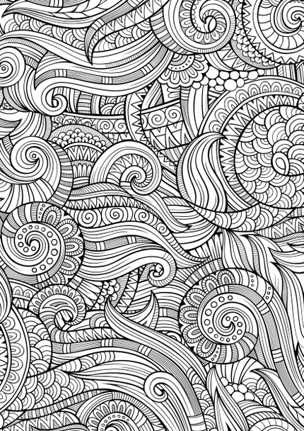 Αφηρημένη σχηματικό διακοσμητικά doodles χέρι συρμένο εθνικ μοτίβο - Φωτογραφία, εικόνα