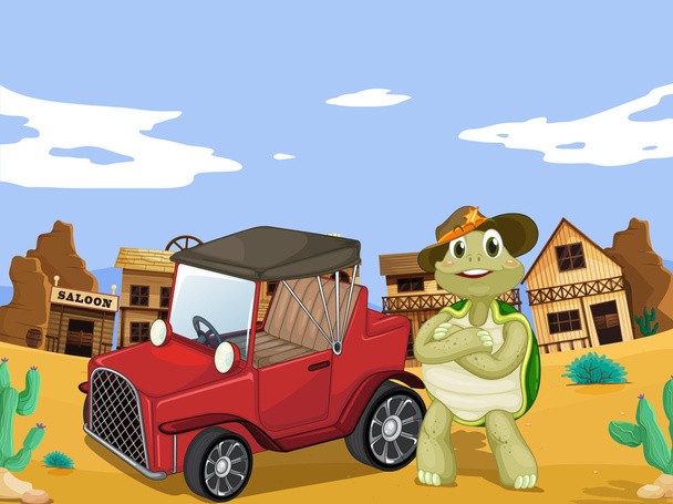 черепаха и автомобиль
 - Вектор,изображение