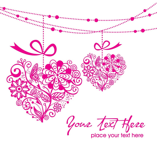 Greeting hanging heart - Vector, Image