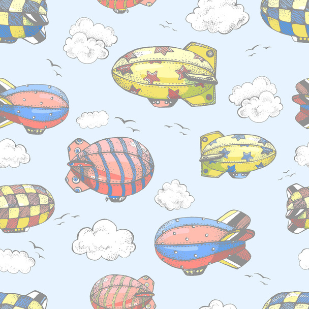 pattern with cute little airchips  - Вектор, зображення