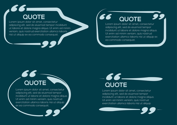Set of vector Quote templates. Quote bubble. Empty template. Information, text. Quote form. In blue colors. - Vector, Image
