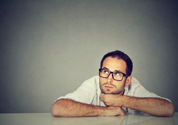 Thinking business man in glasses  - Фото, зображення