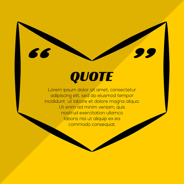 Quote blank template. Empty template, information, text. Quote form. In yellow and black colors. - Vector, Image