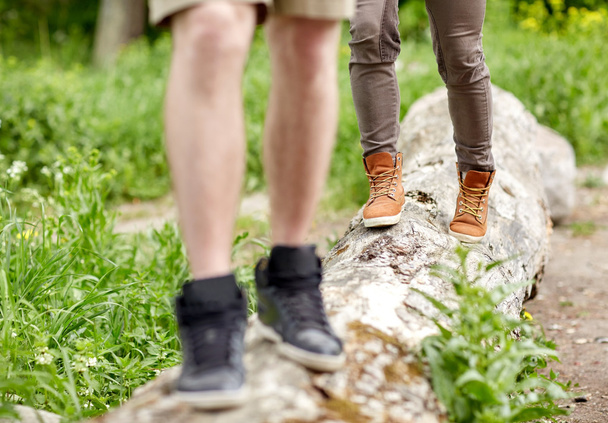 close up of couple hiking outdoors - Foto, imagen