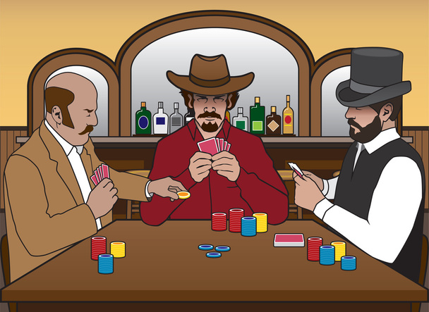 Old West Card Game - Vector, Image