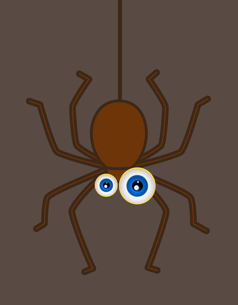 Funny Hanging Spider - Vector, Image