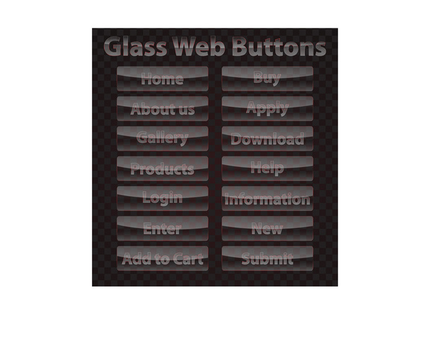 ガラスの web ボタンのセットです。ベクトル イラスト. - ベクター画像