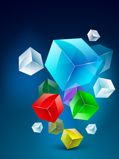 3D cubes, Abstract background. EPS 10. - Vecteur, image