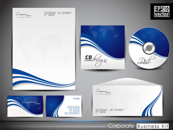 Professional corporate identity kit or business kit with artisti - Vector, Image